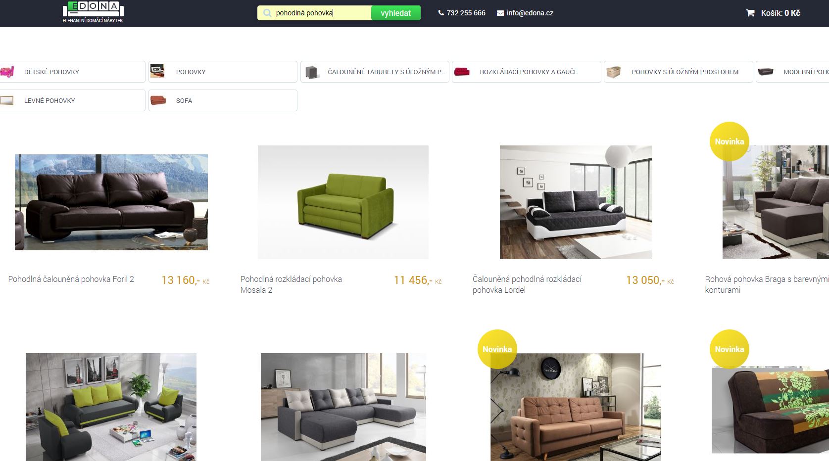 Vyhledávání na e-shopu