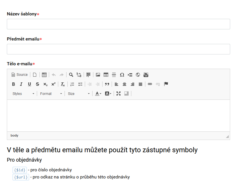 Email šablony